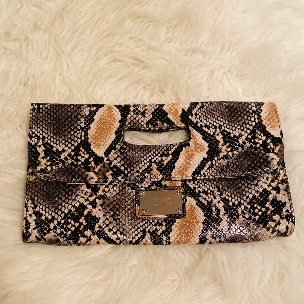 Nine West Clutch Me Up Python Print Clutch - image 4